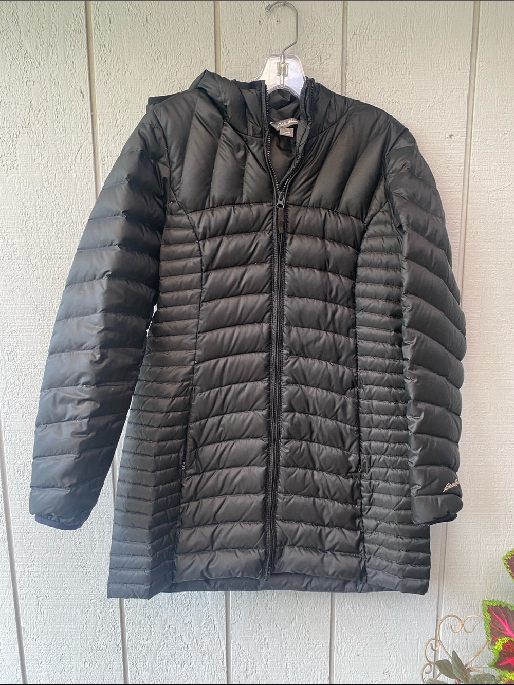 Eddie Bauer Women’s Black Quilted Packable Puffer Coat with Hood